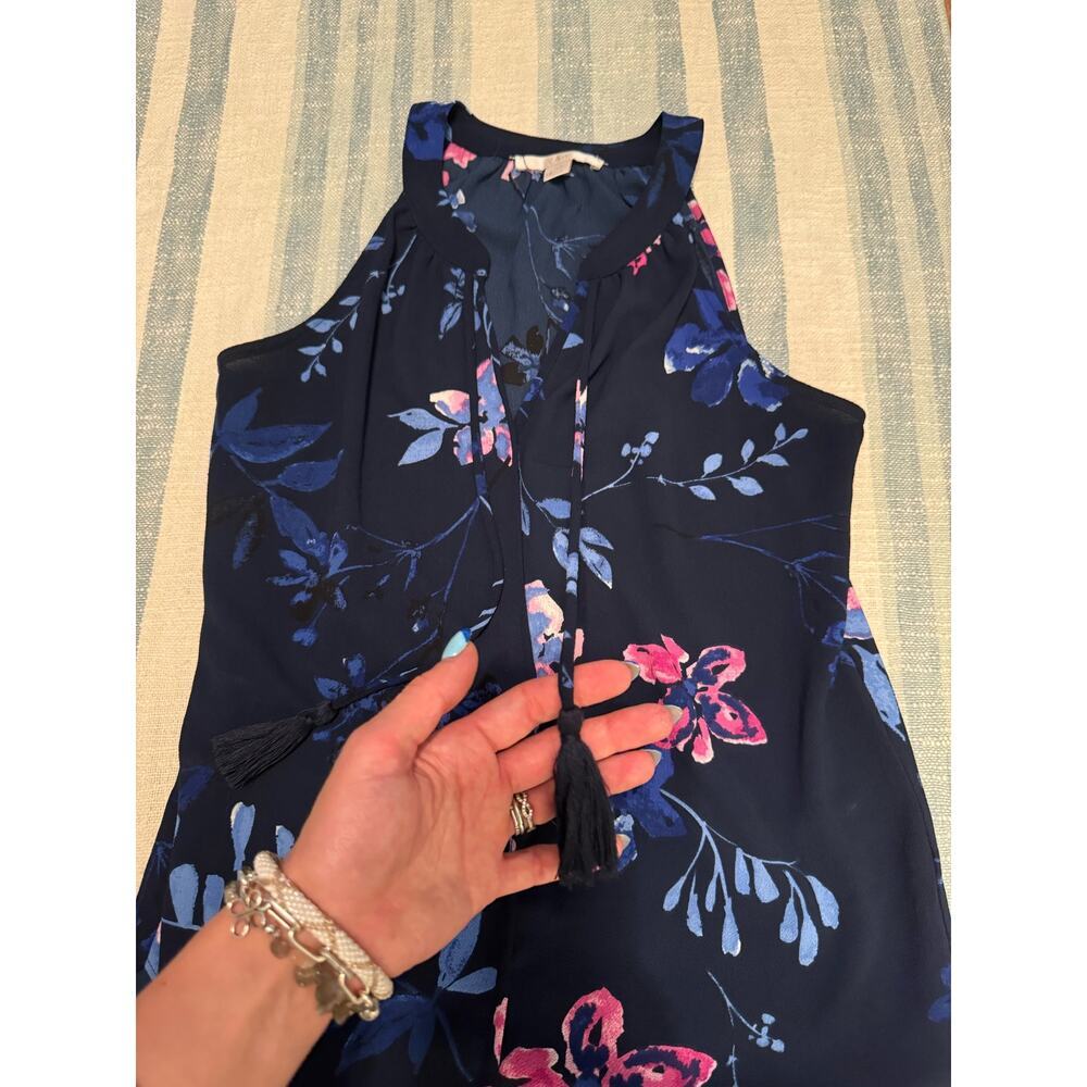 c&e women’s size is x-small floral sleeveless blouse - Picture 4 of 7